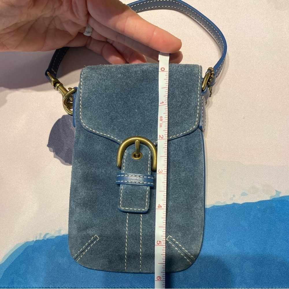 VINTAGE COACH SOHO MINI POUCH BUCKLE BAG SUEDE LEATHER W/HANGTAG STYLE #4332 GVC - Picture 9 of 10